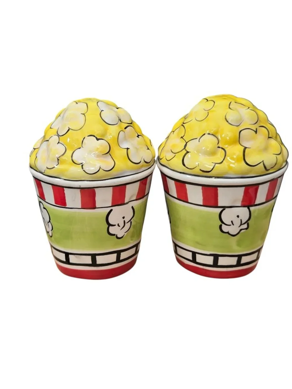 Popcorn Bucket Salt and Pepper Set Seasoning Cheese Shaker Pier 1 Vintage